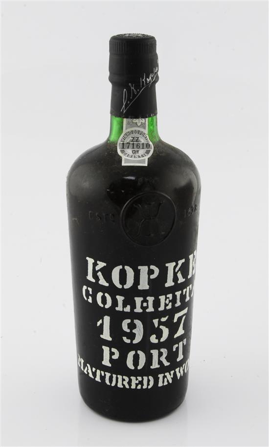One bottle of Kopke Golheita 1957 Port,